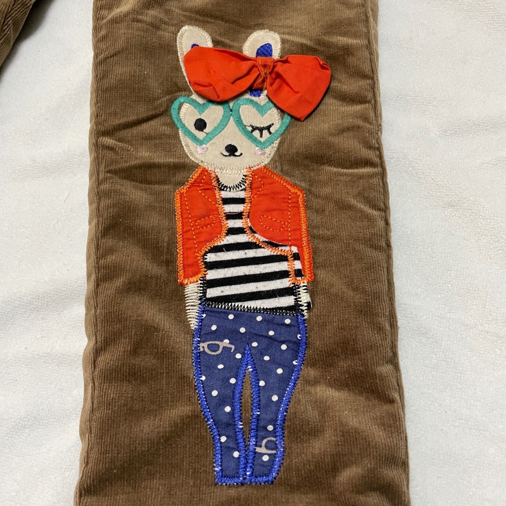 Kids Brown Corduroy Pants Trousers Size 6Y Fleece Lining Elastic Waist Warm Cute - Picture 9 of 10